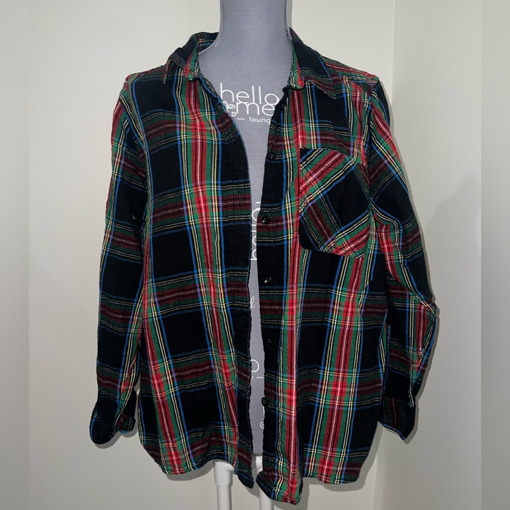Multicolor Plaid Button-Up Shirt